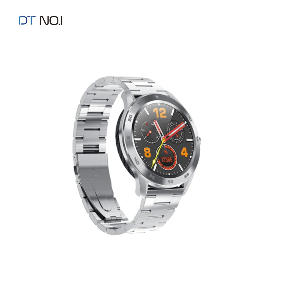 Серебристый Смарт-часы DTNO. I DT98, IP68, водонепроницаемые, 1,3, Полный Круглый HD экран, ECG обнаружение, несколько циферблатов, умные часы для android ios - Цвет: Серебристый