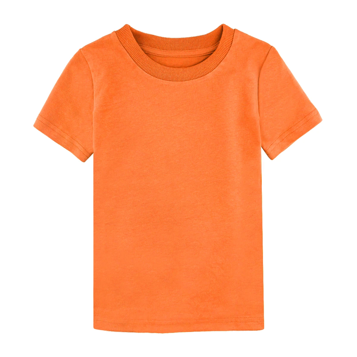 Плотные однотонные футболки для маленьких мальчиков и девочек детская футболка из хлопка для мальчиков плотные топы для маленьких девочек, однотонные футболки для подростков - Цвет: Orange