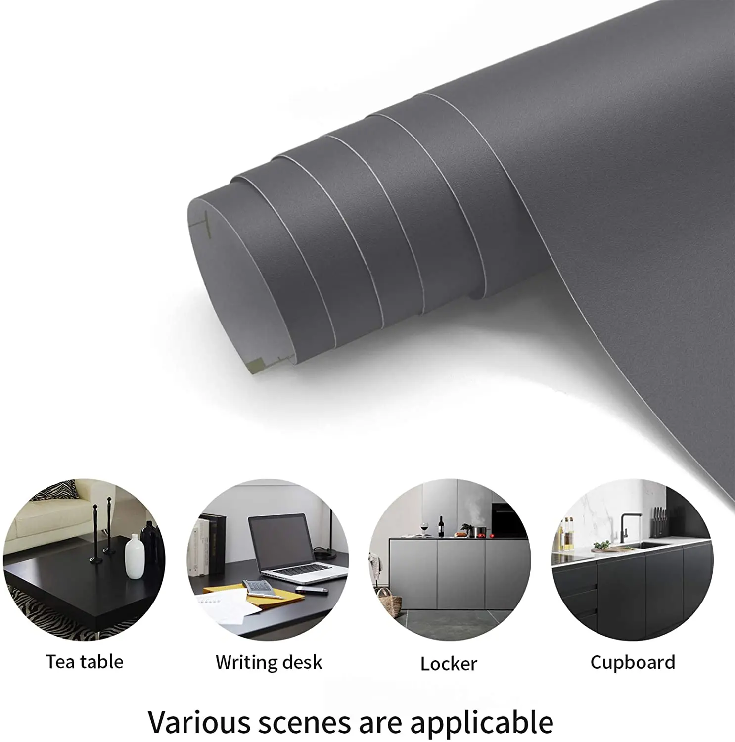 PVC Wallpaper Decoration Vinyl Matte Black Self-adhesive Paper,  Bedroom Furniture Wall Hanging Waterproof Kitchen 60x 5M kitchen faucet brushed gold pull out kitchen tap black pull down kitchen mixer rotating sink faucet mixer tap sus 304