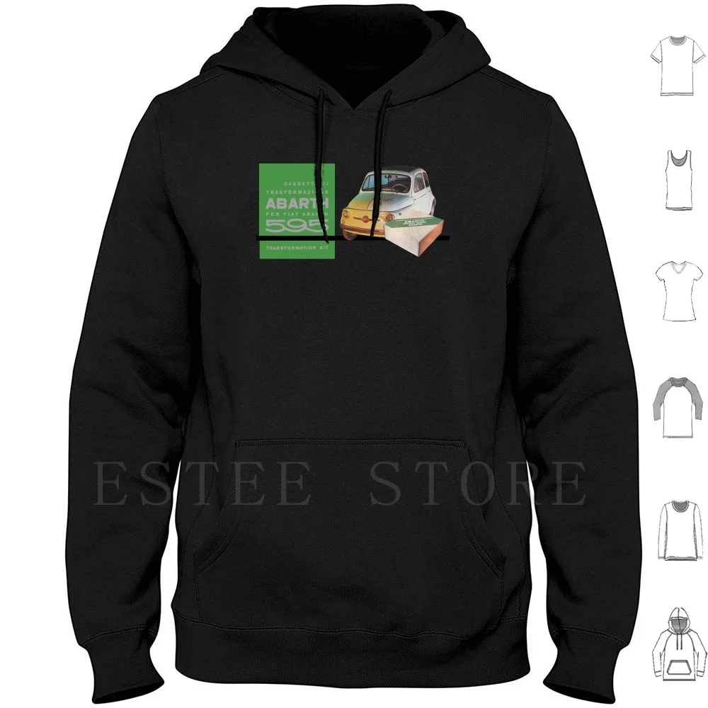 Fiat 500 Abarth ( Fiat 595 ) Tuning Kit Felpe Con Cappuccio Manica Lunga Fiat 126 500 Mala Mini 2Cv Microcar Auto Piccole