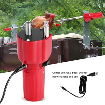 

5V Solid Construction Barbecue Grill Rotator Motor BBQ Roast Bracket Accessories with USB Wire