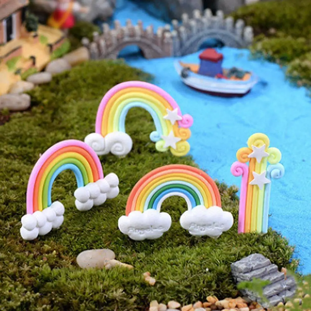 

1Pcs Cute Bubble Smile Face Rainbow DIY Resin Fairy Garden Craft Decoration Miniature Micro Gnome Terrarium Gift