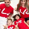 family matching clothes mother father daughter son kids baby T-shirt Parent-child Red Letter Print T-shirt Short Sleeve Tops ► Photo 2/5