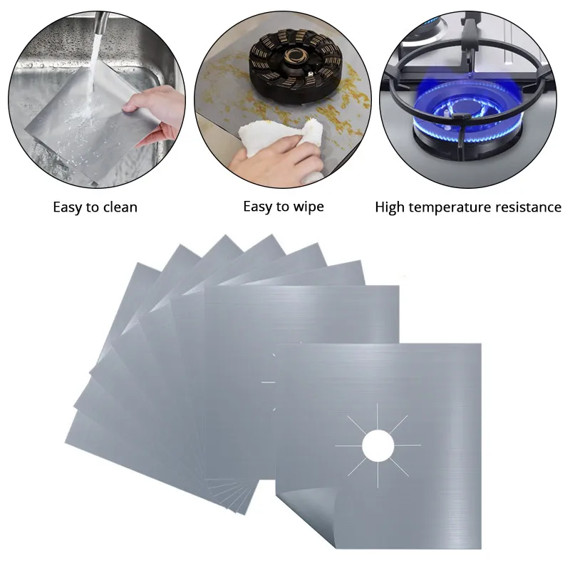 4-Piece Reusable Non-Stick Foil Stove Protector Set