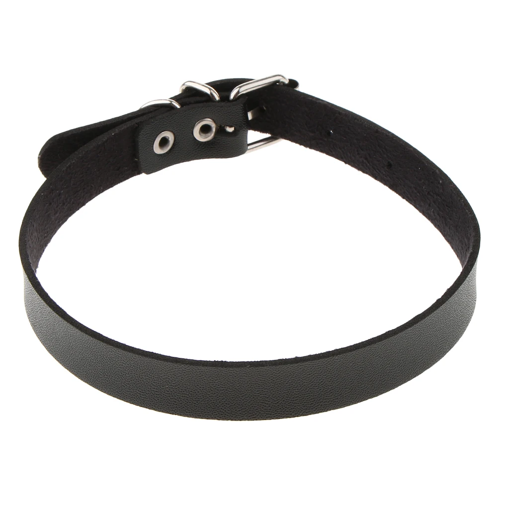 Fashionable Chic Punk Women Lady PU Leather Buckle Belt Choker Chain Charm Collar Necklace Bracelet