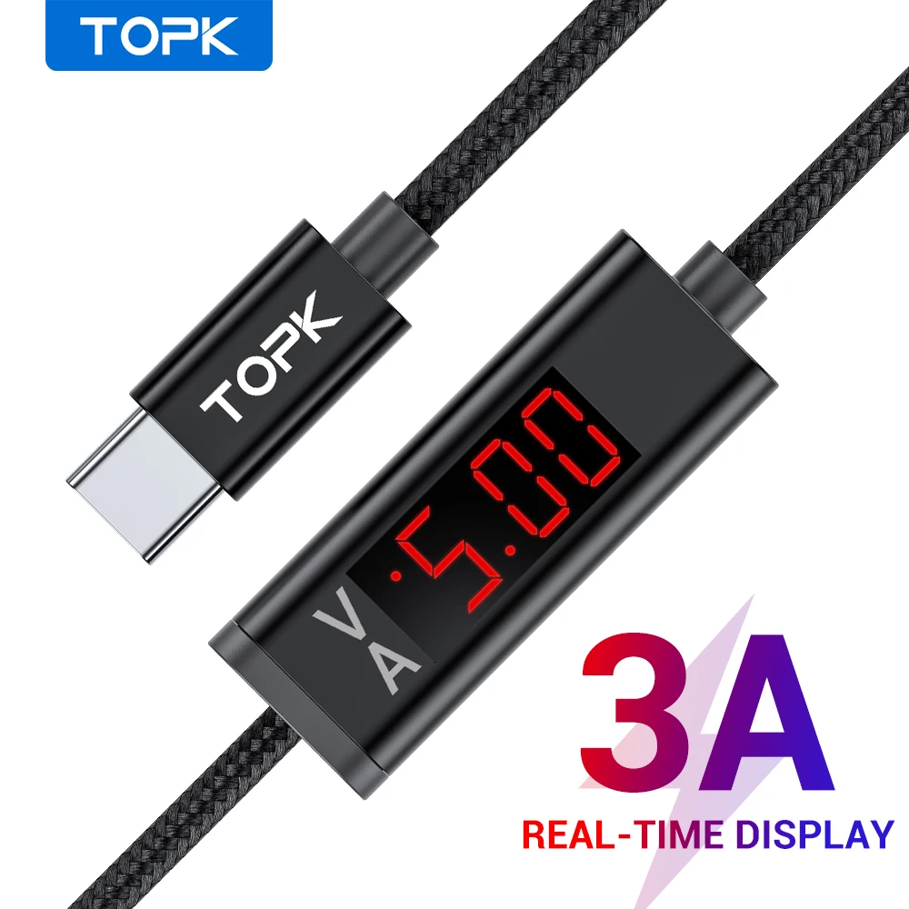 Кабель TOPK USB Type-C/Micro-USB/Lightning для телефонов iPhone Android мобильный телефон-USB-C м |