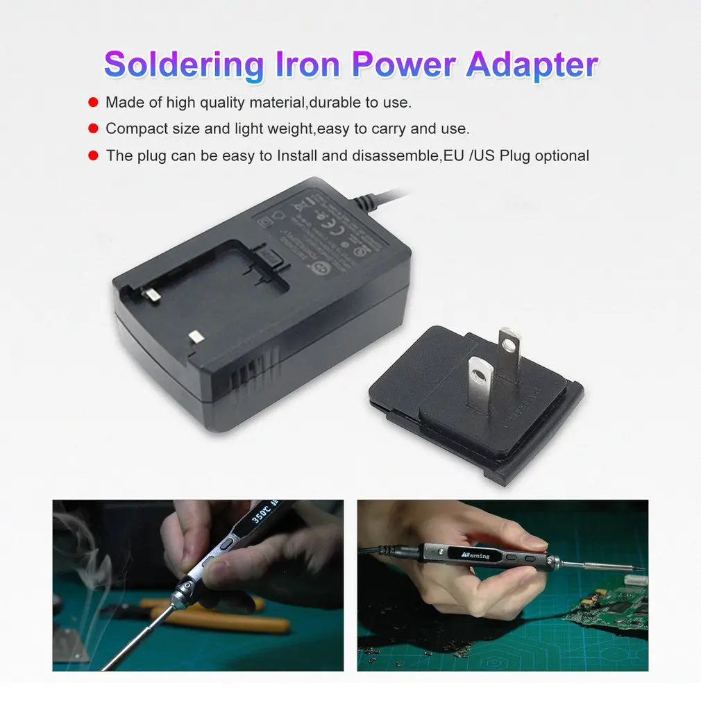 TS100 Mini Electric Soldering Iron Power Supply Adapter Charger AC110V-240V to DC 19V 2.1A 40W DC5.5x2.5 Power Jack