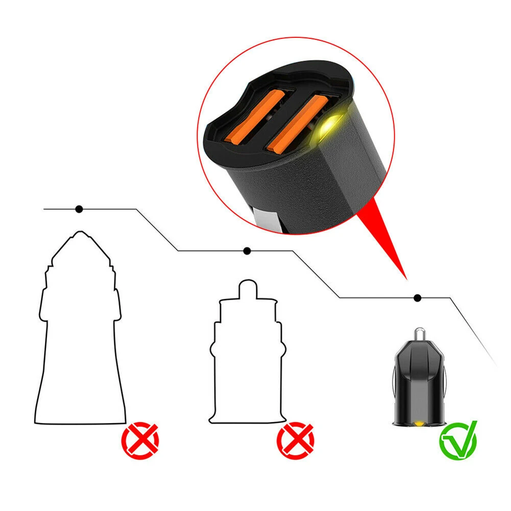 USB зарядное устройство s 2.1A Мини двойной USB мобильный телефон автомобильное зарядное устройство прикуриватель адаптер питания для samsung xiaomi планшет зарядное устройство