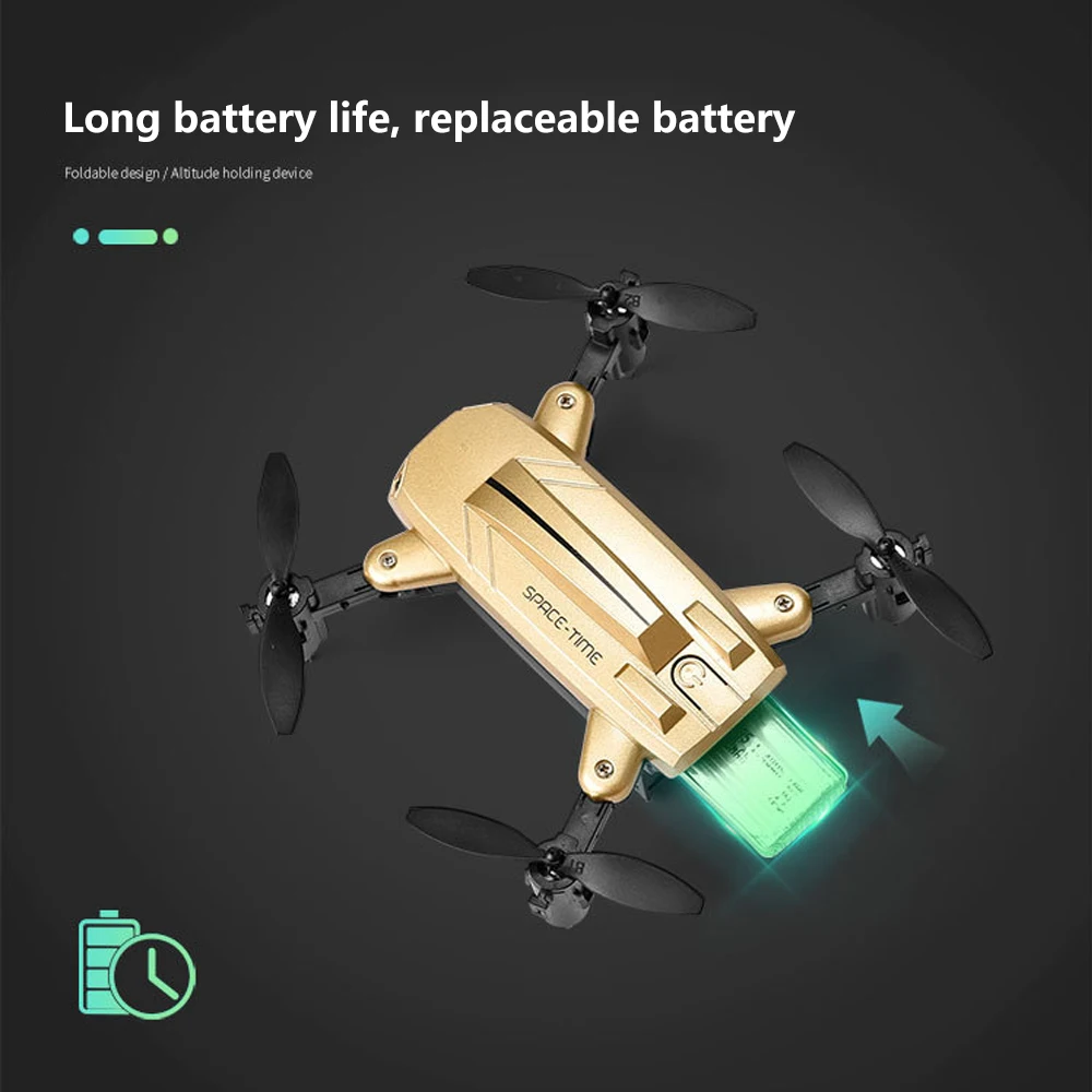 Mini Drone KY301 Wifi Real-Time Aerial Photography Gold/Silver Aircraft Child Toy Birthday Gift Plane USB Charge Pocket Drone
