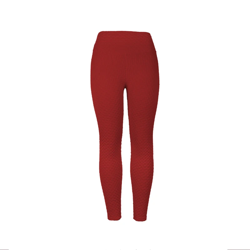 Не просвечивающие качественные жаккардовые штаны для йоги, для тренировок, пробежек, для спортзала, для бега, спортивные женские леггинсы с высокой талией, пуш-ап, одежда для фитнеса - Цвет: red