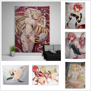 

Xenoblade Chronicles 2 Pyra Hikari Mythra Single Tapestry Art Wall Hanging Sofa Table Bed Cover Home Decor Dorm Gift