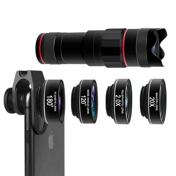 

Orsda HD 4K Mobile Phone Camera Lens Kit 18X Telephoto Lens with Fish Eye Wide Angle Macro 2X Telescope Lenses for Smartphones