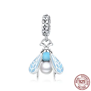 

Insert Series 925 Sterling Silver Blue Enamel Moth Pendant Charm fit Pandora Original Bracelet or Necklace for Women C1479