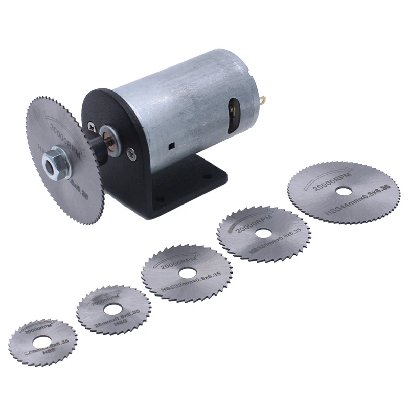 Mini Woodworking Diy Cutter Tools Dc 24V Motor Electric Saw Set With Circular Blades Bracket Fit Wood Plastic Acrylic Plate |