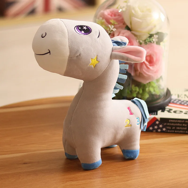 Color 3 25 см Kawaii Ослик милая плюшевая кукла мягкая лошадь мягкие игрушки домашнее украшение в виде животного игрушки дети девочка ребенок Рождественский подарок на день рождения - Цвет: Color 3