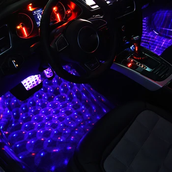 

Car Interior Ambient Foot Star Starry Light Led Backlight Lighting Usb Rgb Remote Control Auto Decorative Atmosphere Neon Lamp