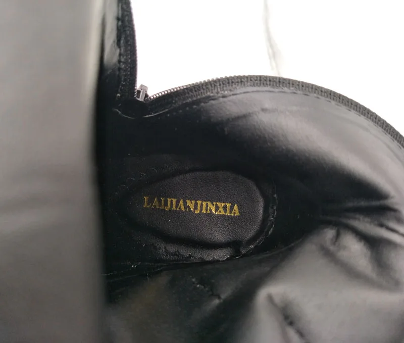 LAIJIANJINXIA/Новые сапоги на высоком каблуке 20 см пикантные черные сапоги на платформе с пряжкой Клубные Модные женские сапоги до колена