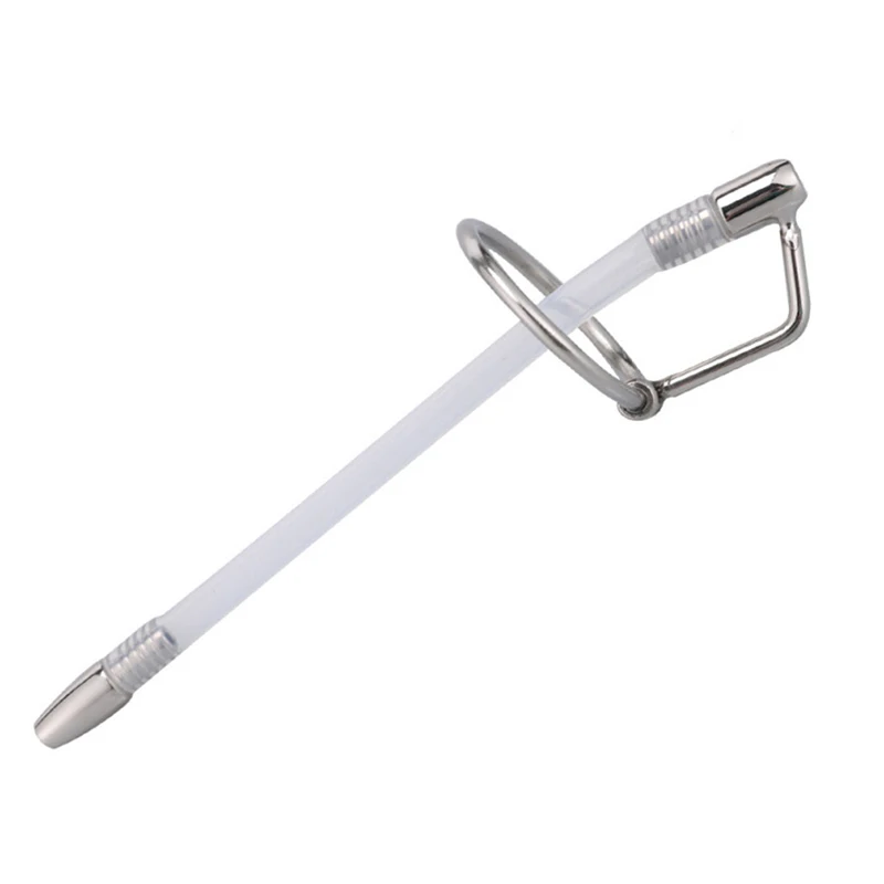 Hollow Urethral Catheter With Silicone Tube Metal Urethral Sound Penis Plug Urethra Stimulate Dilator Masturbation Rod