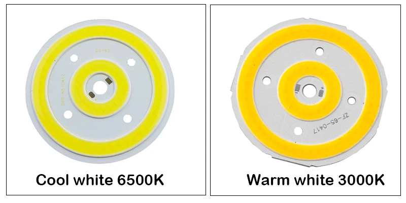 10W 65mm Round COB LED Pure White Warm Light Lamp source Chips DC 12V 800MA for Auto Lighting DIY Decor Lamp 3 years warranty