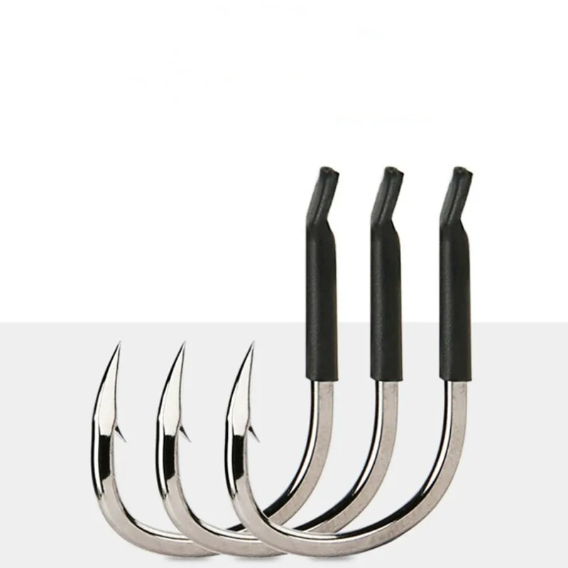 

Giant Big Fish Hook 100pcs/lot Flat Head Barbed Overstriking Fishhooks Herring Crooked Mouth Angling Fishing Tackles Pesca Peche