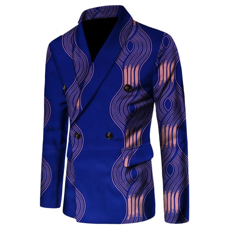 Маскарадный пиджак африканская мужская одежда пальто с длинным рукавом Африканский принт Slim Fit мужской костюм пиджак мужской Базен Riche пальто Топы WYN190 - Цвет: 20
