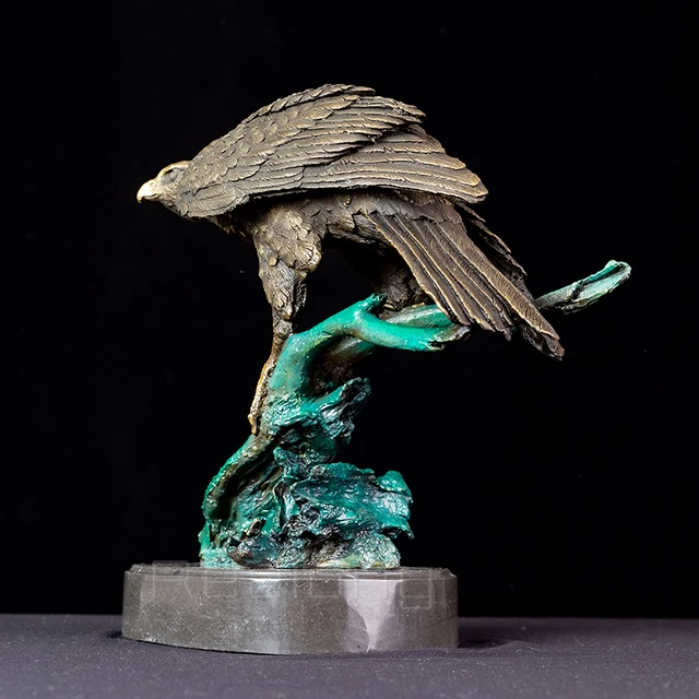 30cm Bronze Eagle Statue Bronze Arab Eagle Sculpture Animal Statue and Sculpture Home Decor Luxury Ornament Gifts Figurines 5