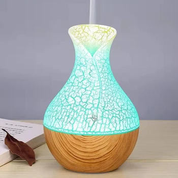 

400ml Air Humidifier Essential Oil Diffuser Aroma Lamp Aromatherapy Electric Aroma Diffuser Mist Maker for Home-Wood
