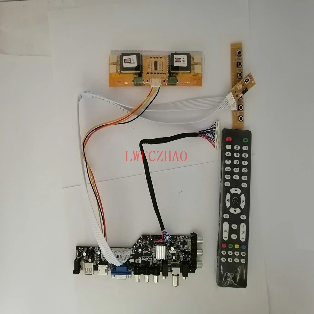 DVB-T2/T DVB-C 3663 комплект ТВ монитора для LM190E02 LM190E03 LM190E08 4 CCFL ЖК светодиодный экран HDMI +