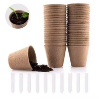 50 Pcs 6cm Garden Round Peat Pots Plant Seedling Starters Cups Nursery Herb Seed Tray Planting Tools Eco-friendly Biodegradable 2