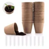 50 Pcs 6cm Garden Round Peat Pots Plant Seedling Starters Cups Nursery Herb Seed Tray Planting Tools Eco-friendly Biodegradable 1