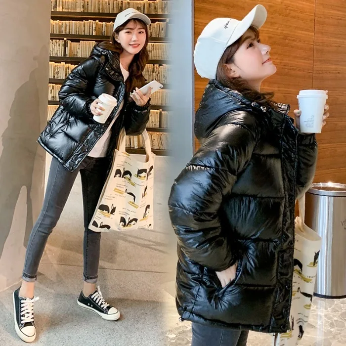 

Photo Shoot 2019 New Style down Jacket Korean-style Loose-Fit Versatile Fashion Casual Students Woman Cotton Dress Coat