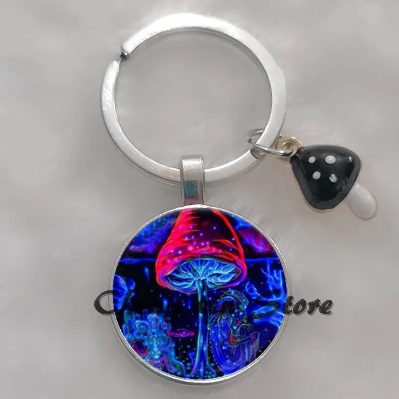 Portachiavi Personalizzato Con Ciondoli Casa, Fiore E Fungo - Regalo Originale Per Amiche E Mamma - Accessorio In Metallo Color Argento - 4