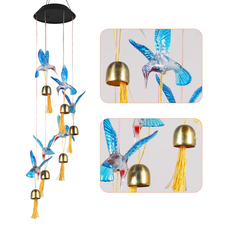 solar garden lanterns LED Solar Power Wind Chime for home decoration and gifts Waterproof  Christmas Windbell Light garden balcony outdoor Xmas Decor solar wall lights