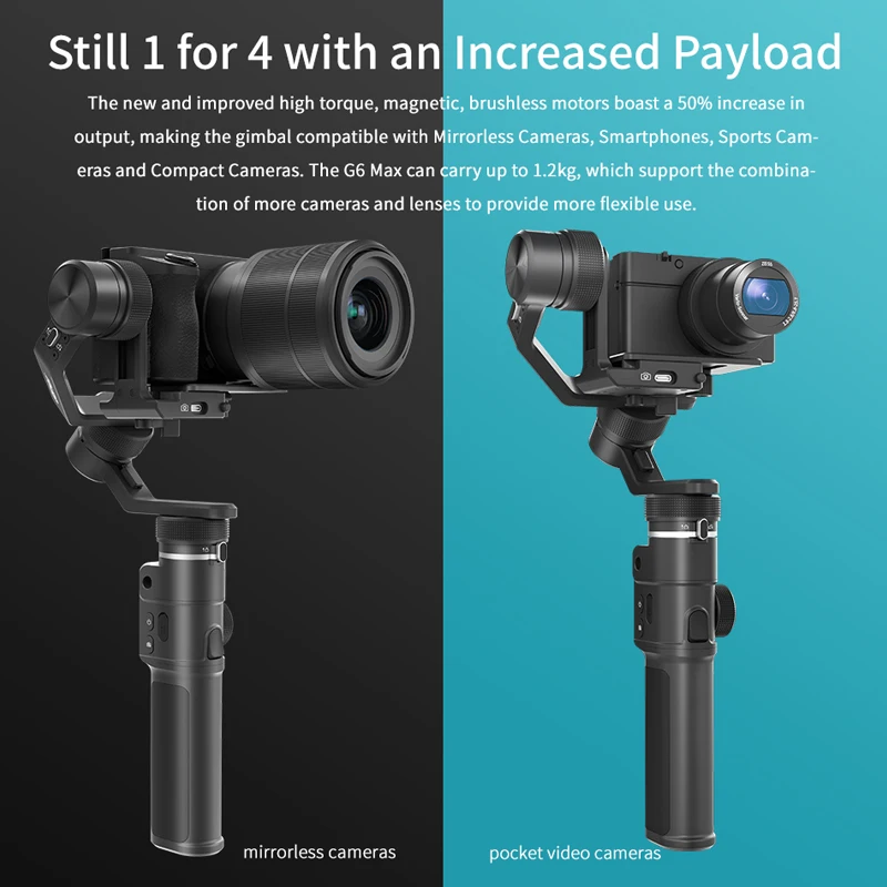 Ручной карданный стабилизатор Feiyutech G6 Max Feiyu AK2000C для экшн Камеры Gopro hero DJI Osmo sony a6000