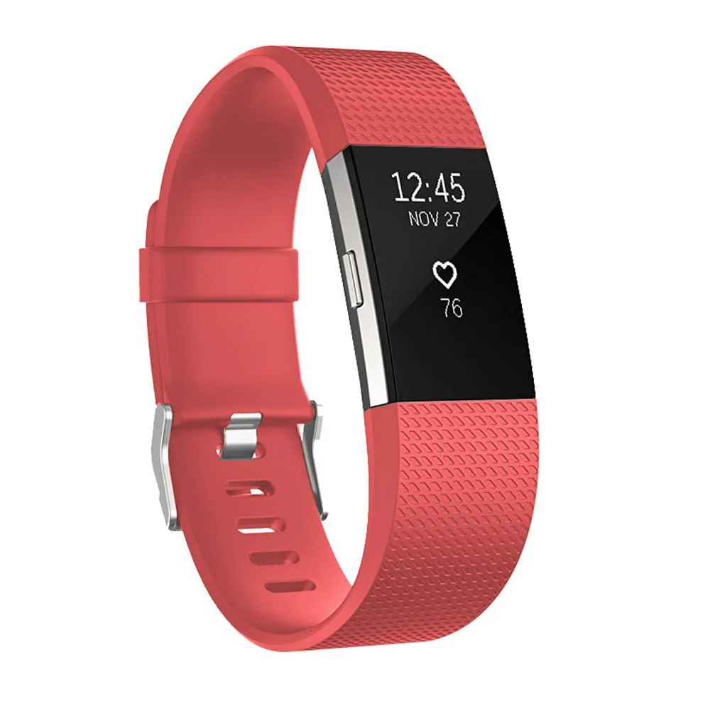 Baaletc сменные полосы для Fitbit Charge 2 силиконовые водонепроницаемые полосы для Fit bit Charge 2 Браслет маленький/большой - Цвет: red