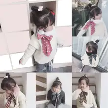 Модный мягкий плюшевый шарф на завязках для маленьких девочек; детская зимняя верхняя одежда; воротник; декор; шикарное и Очаровательное украшение на шею для маленьких девочек