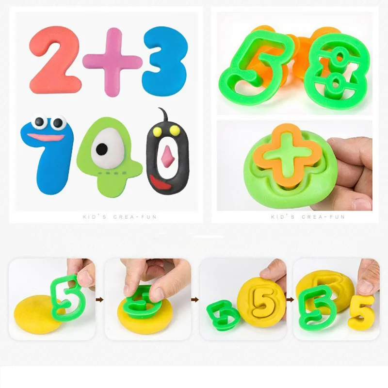 15/26/41pcs Play Dough Tool Kit Letter Number DIY Plasticine Mold Modeling Clay Accessories Slime Plastic Set Moulds Toy For Kid 6