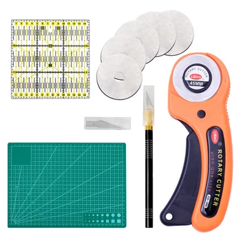 

5pcs Hand Cutting DIY Stitching Quilting Clothing Carving Cutter Cloth With Storage Bag Patchwork Ruler Portable Sewing Tool Kit