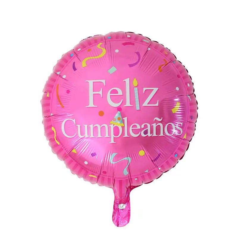 50 шт./лот 18 дюймов Feliz Cumpleanos испанский майлар из фольги для воздушных шаров Гелиевый шар с днем рождения воздушные шары украшения Бало - Цвет: Серебристый