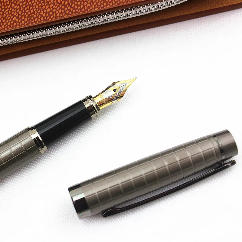 Школьные офисные принадлежности, ручка вечная жизнь, роскошная металлическая серая сетка и 0,5 мм перьевая ручка, высокое качество, ручка для письма