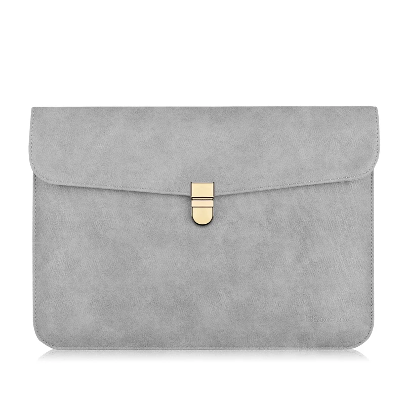 Мягкий чехол из искусственной кожи для ноутбука Macbook Air Pro 12 13,3 14 дюймов, сумка для ноутбука, чехол для планшета Xiami hp DELL lenovo - Цвет: grey