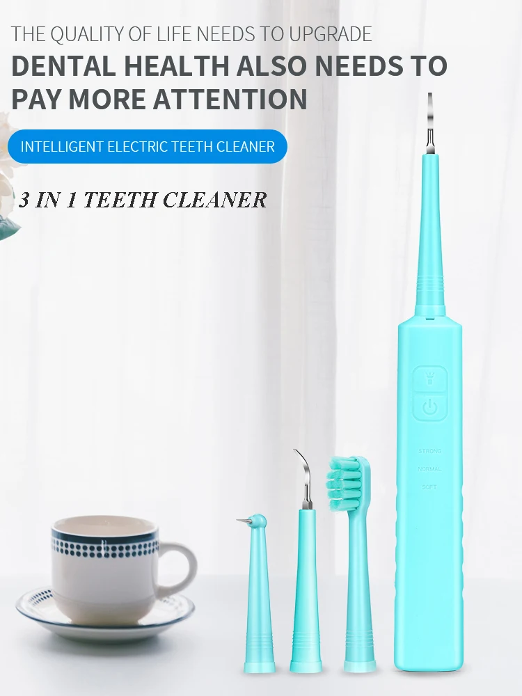 

3 IN 1 Electric Sonic Dental Scaler Tooth Calculus Remover Tooth Brush Stains Tartar Tool Dentist Teeth Whitening Health Hygiene