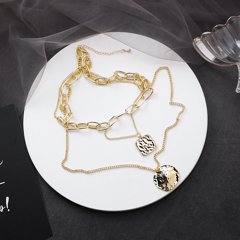 Винтажное массивное геометрическое квадратное ожерелье с кулоном в форме сердца с кристаллами Длинная цепочка для свитера модное ювелирное изделие подарок для девочки