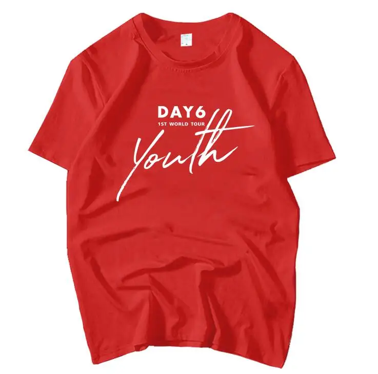 4 Kpop Day6 1st World Tour Youth Concert Same Printing O Neck T Shirt Summer Style Unisex Short Sleeve Day6 Loose T-shirt 6 Colors - Цвет: 4