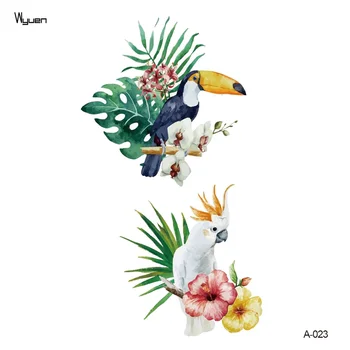 

Wyuen New Design Parrot Fake Tattoo for Adult Original Waterproof Temporary Arm Tatoo Stickers Body Art Bird Tattoos A-023