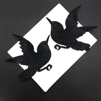 

large embroidery big patch black white bird cartoon patches for bag badges applique patches for clothing VP-2327