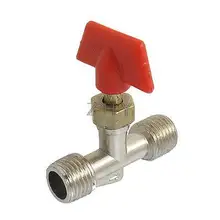 Серебряный тон металлического 1/" PT Мужской резьбой выходное отверстие 1/4" PT входное отверстие газовый клапан