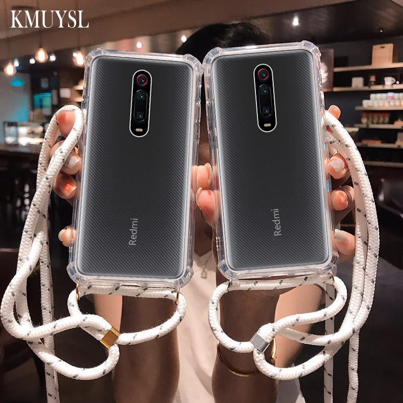 Чехол с веревкой и ремешком для Xiaomi Mi A3 9T 9 se Mi8 Lite CC9E Redmi 7 7A Note 6 Pro k20 GO цветной чехол