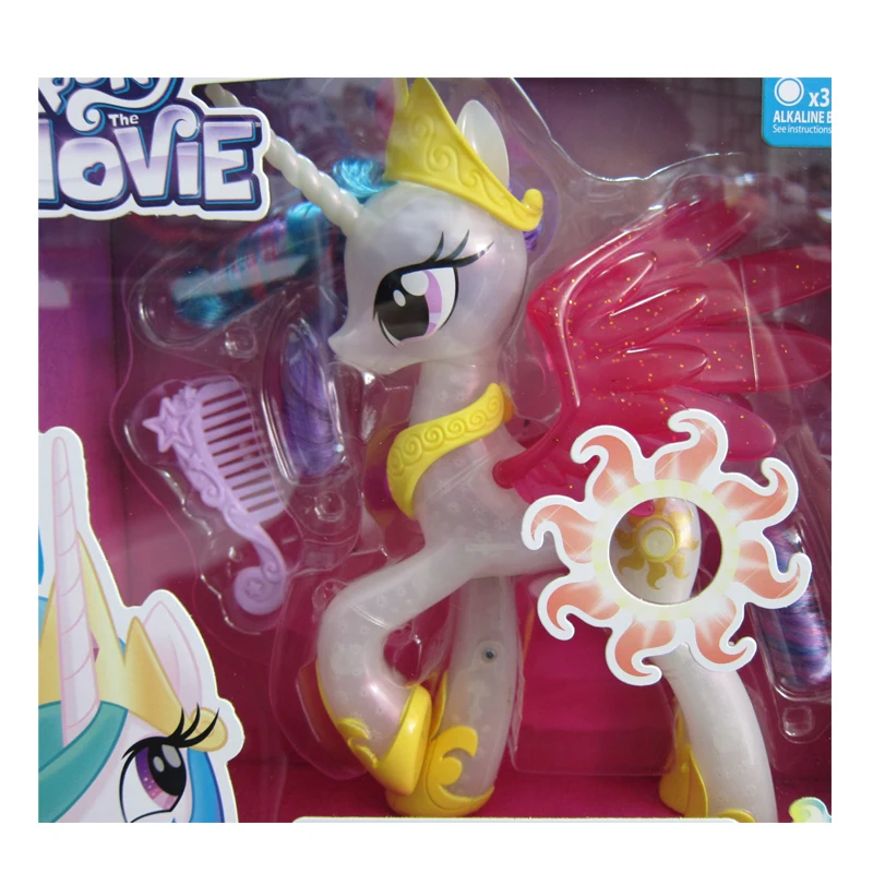 Hasbro, My Little Pony, светящаяся фигурка пони, модель куклы, Принцесса Селестия, коллекция игрушек для девочек, игровой домик, подарки, игрушка E0190