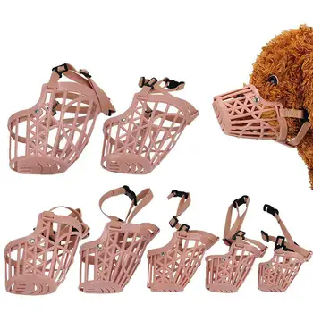 

7 Sizes Adjusting Pet Dog Muzzle Strong Plastic Dogs Muzzle Basket Design Anti-biting Straps Mask Dog Anti-Bark Chew Muzzles